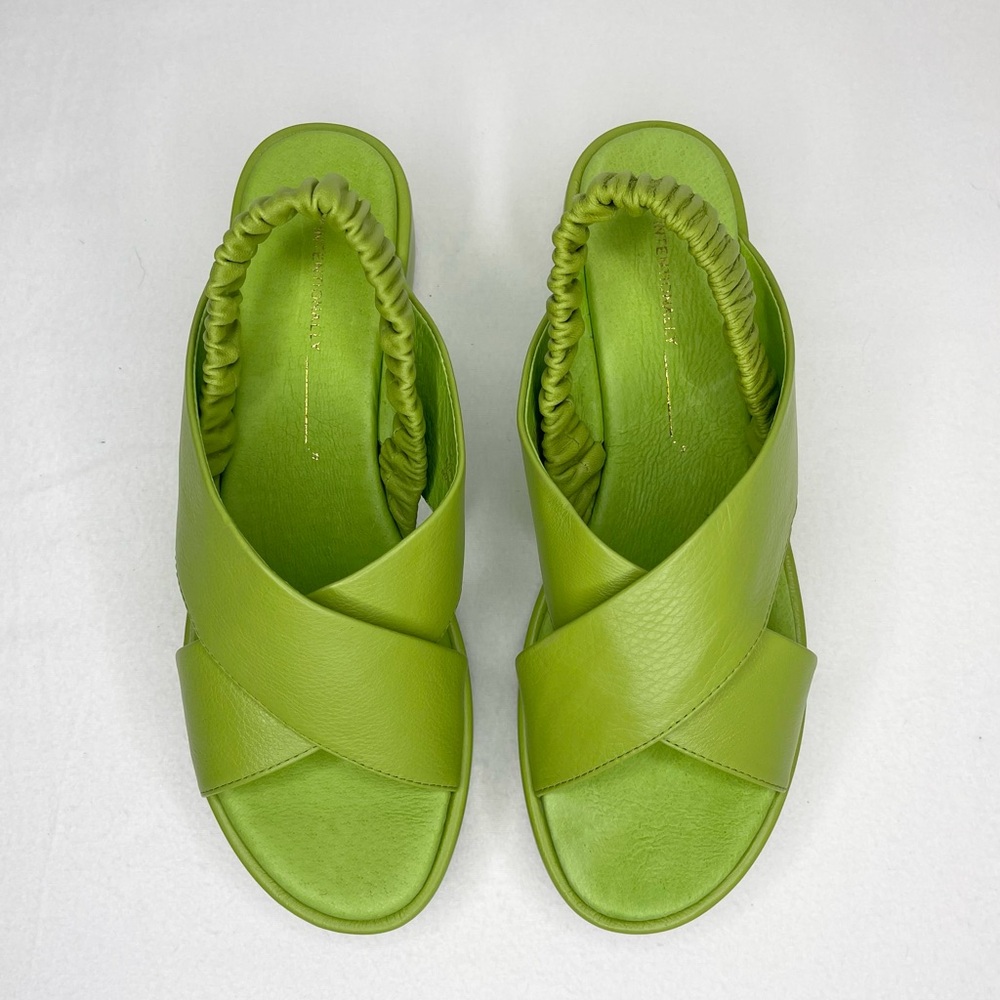 INTENTIONALLY BLANK Bright Green Crisscross Platform Sandals - Picture 3 of 5